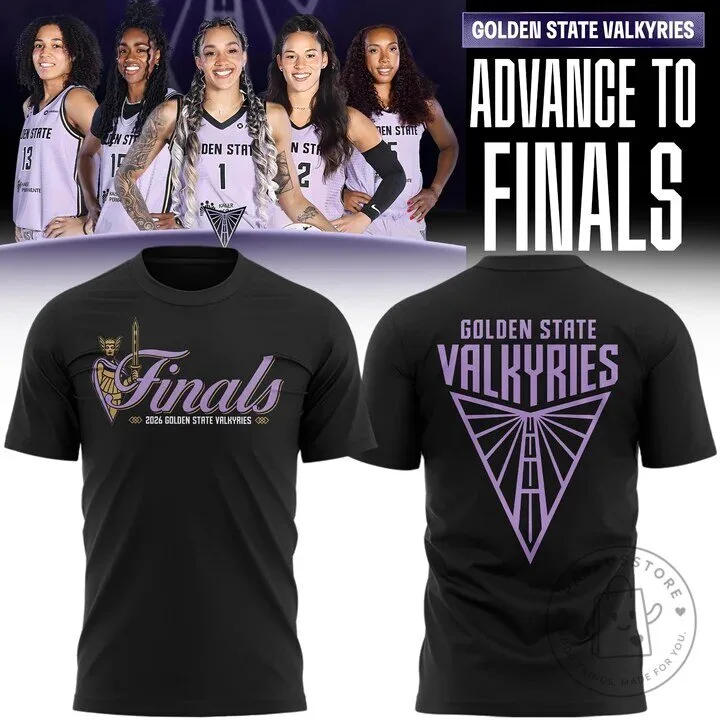 2026 WNBA Finals Black T-Shirt - Golden State Valkyries Design