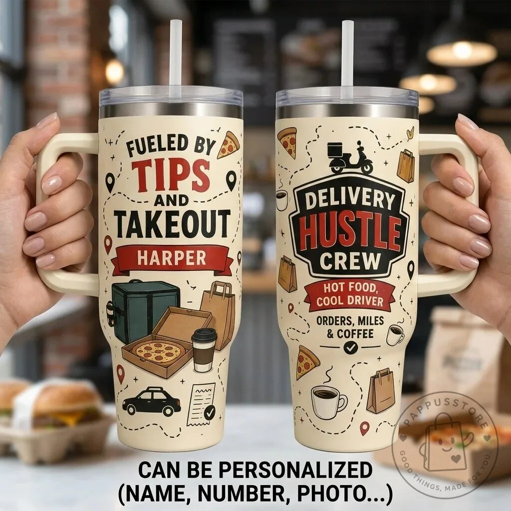 Delivery Driver Fueled By Tips And Takeout Personalized Tumbler