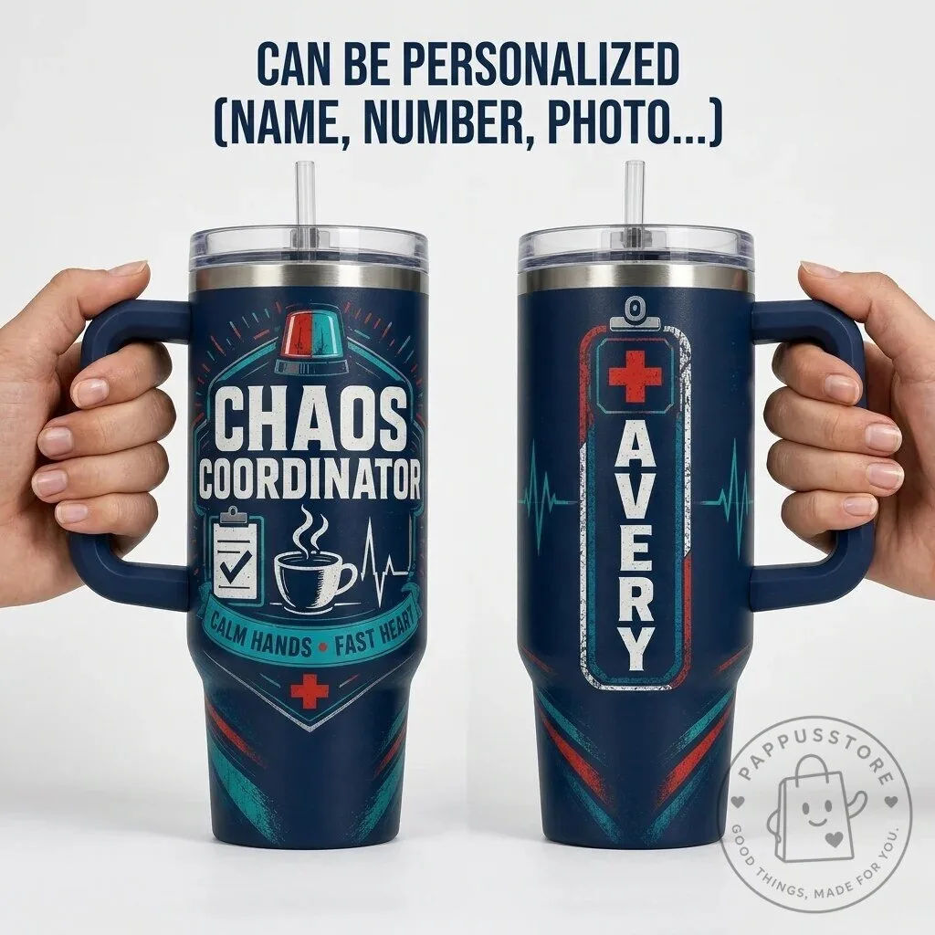 Personalized Chaos Coordinator Nurse and EMT Gift Tumbler with Handle