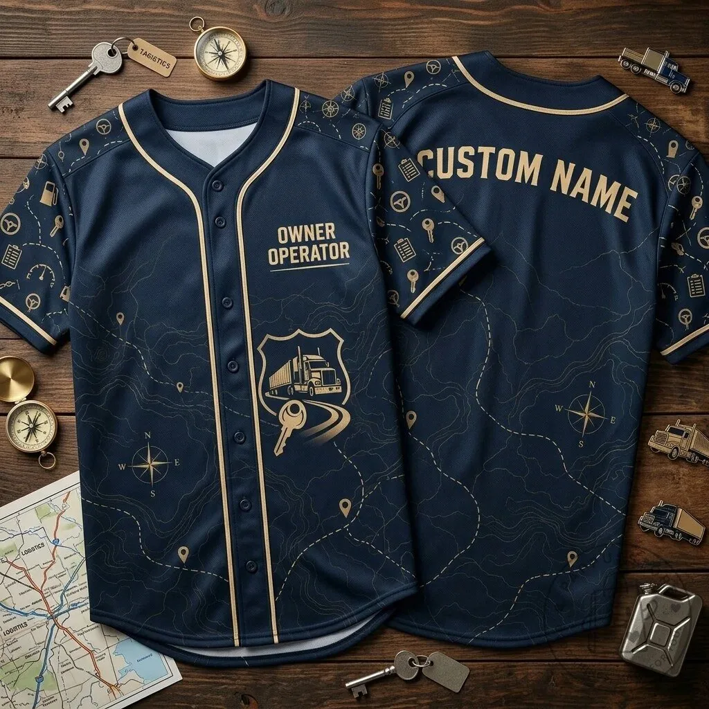 Owner Operator Trucker Personalized Baseball Jersey