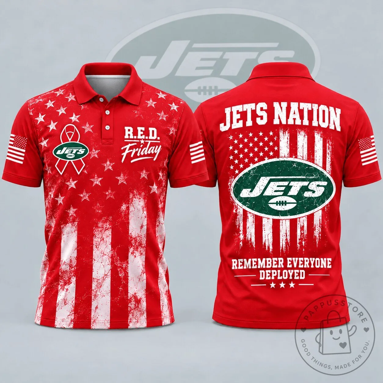 New York Jets R.E.D. Friday Remember Everyone Deployed Polo Shirt