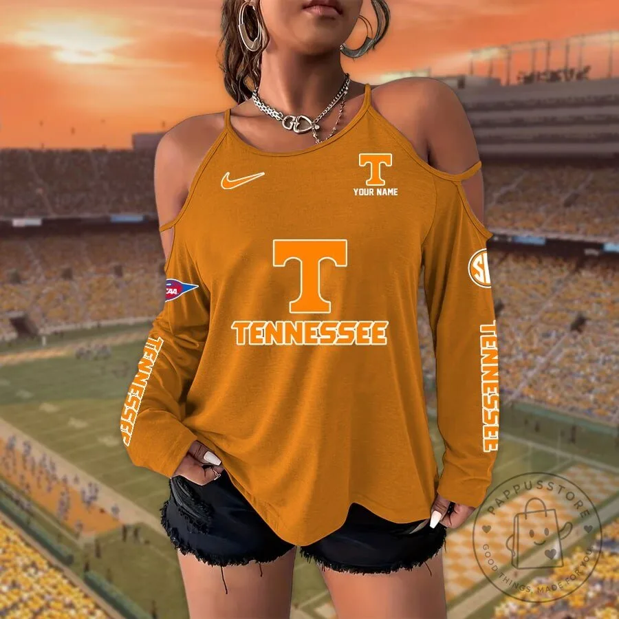 Tennessee Volunteers NCAA Women's Cold Shoulder Long Sleeve T-Shirt