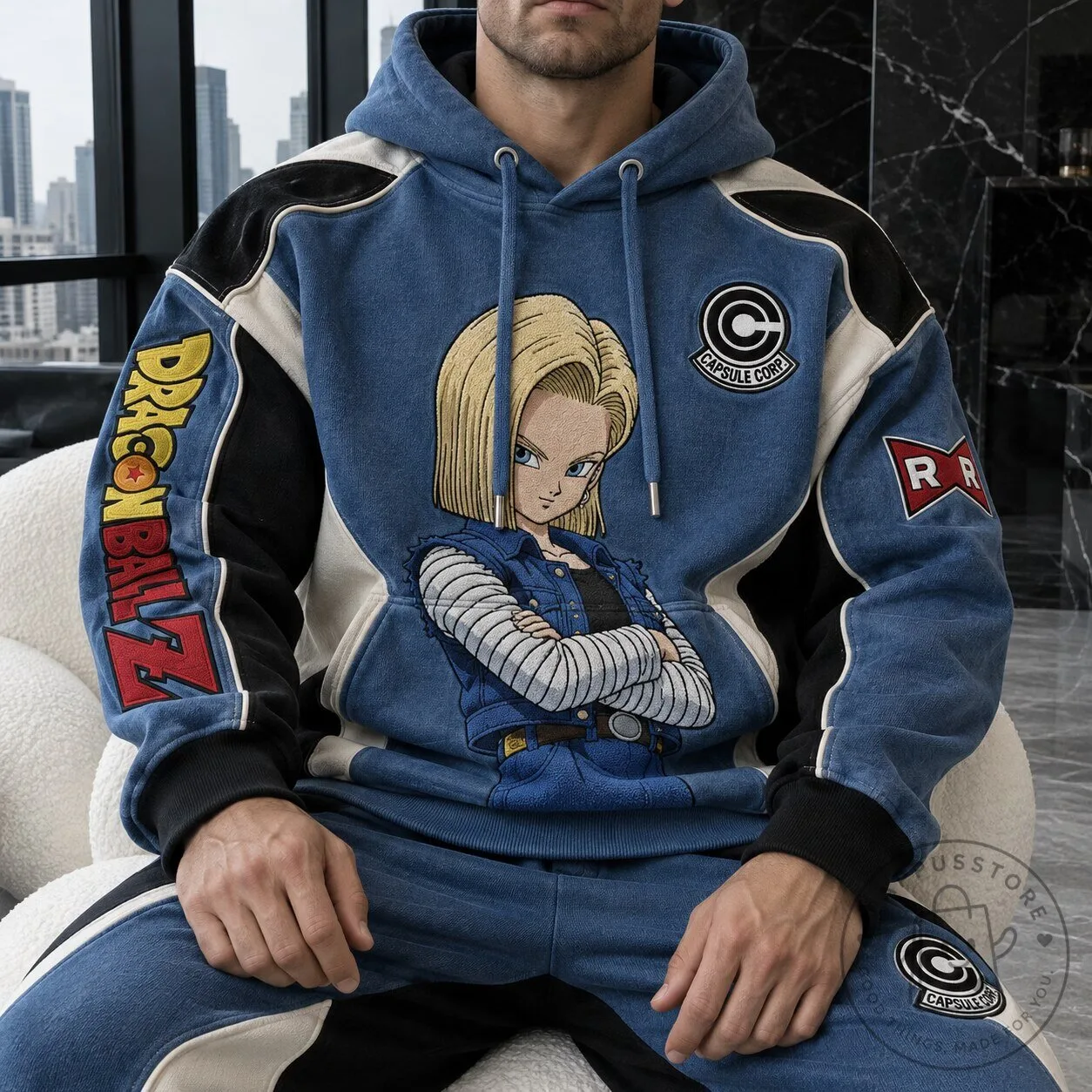 Dragon Ball Z Android 18 Capsule Corp Anime Graphic Print Hoodie 3 Dragon Ball Z Android 18 Capsule Corp Anime Graphic Print Hoodie