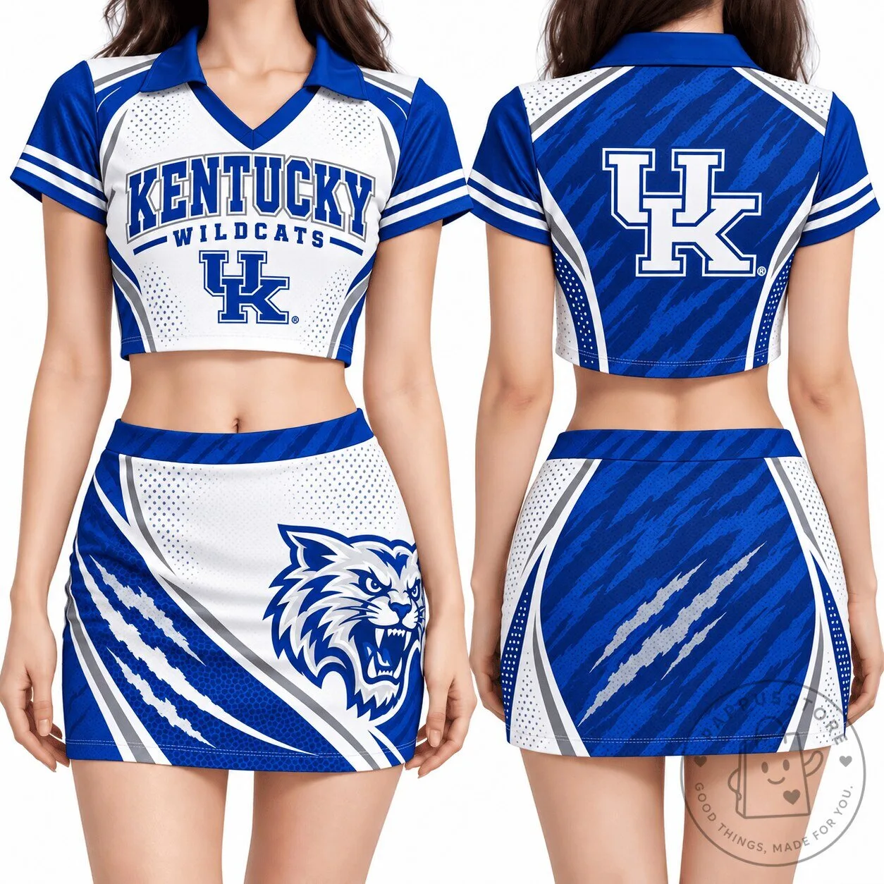 Kentucky Wildcats Women's Cropped Polo Shirt and Skirt Set