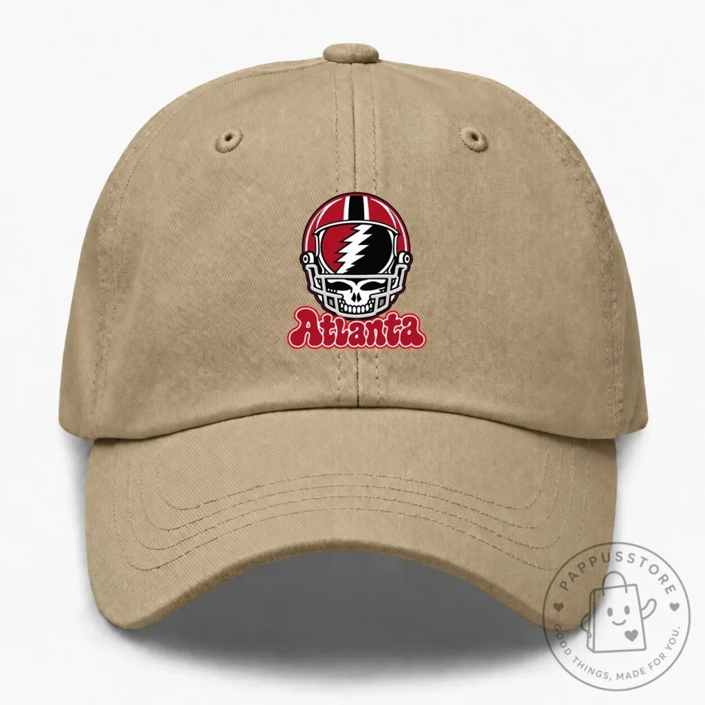 Atlanta Grateful Dead Steal Your Face Football Helmet Embroidered Cap Hat Atlanta Grateful Dead Steal Your Face Football Helmet Embroidered Cap Hat