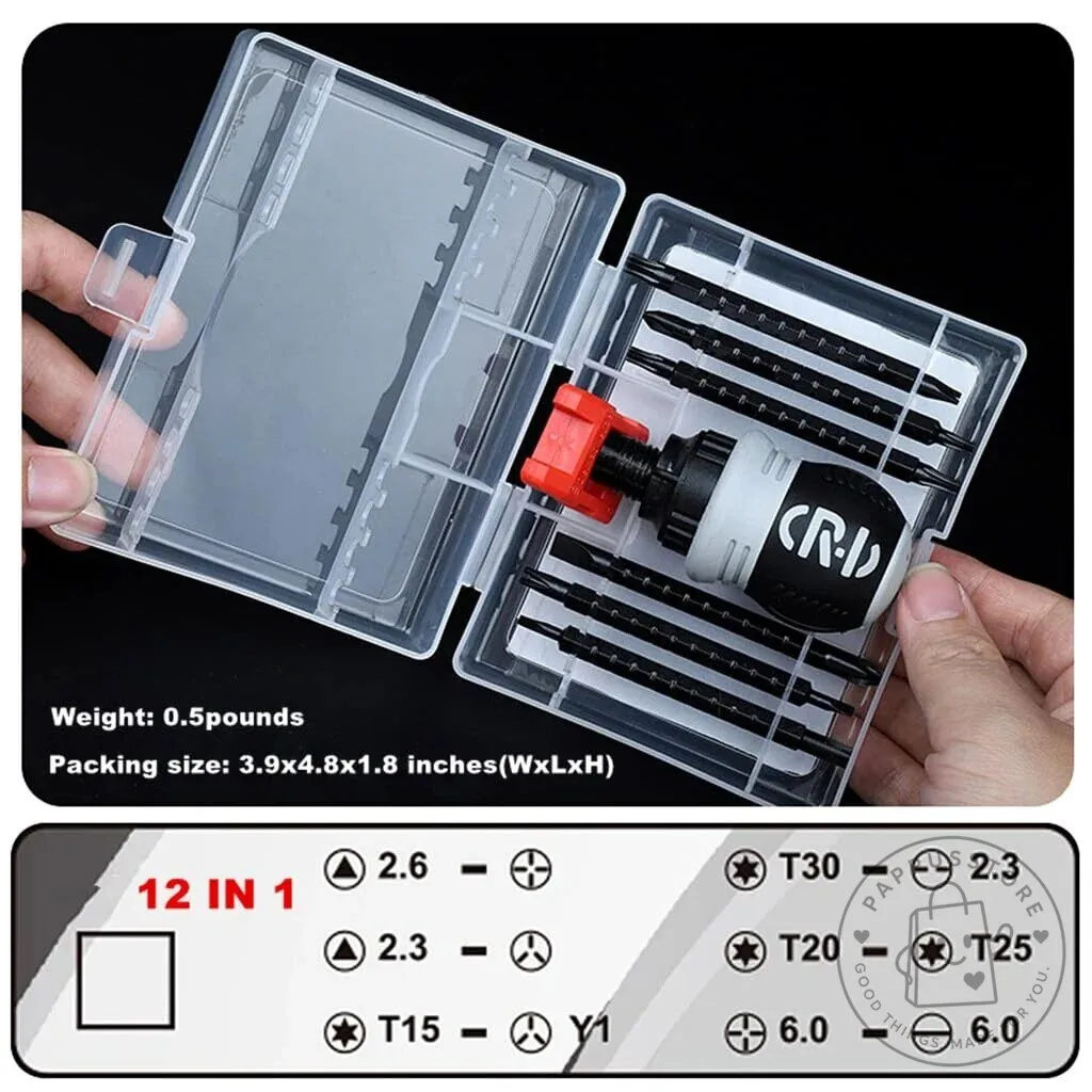 13-in-1 Ratchet Screwdriver Set with Multiple Interchangeable Bits 8 13-in-1 Ratchet Screwdriver Set with Multiple Interchangeable Bits