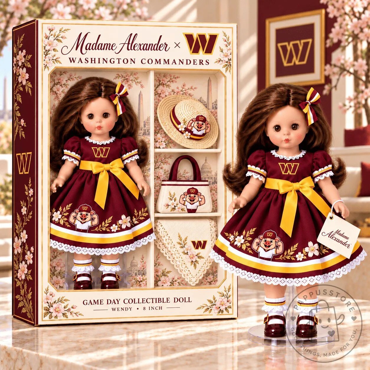 Washington Commanders Madame Alexander Wendy Game Day Collectible Doll