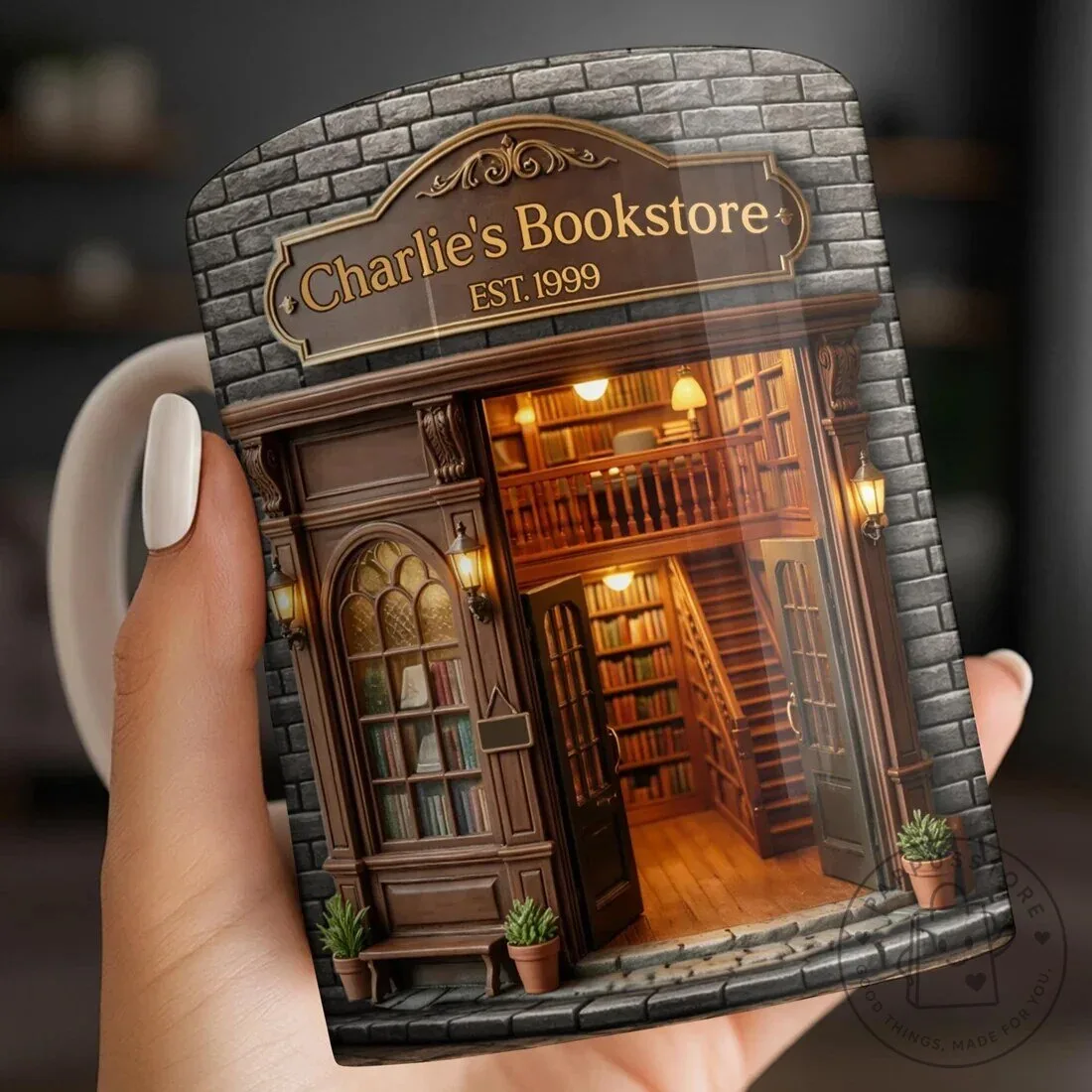 Charlie's Bookstore Established 1999 Personalized Custom Book Lover Coffee Mug 10 Charlie