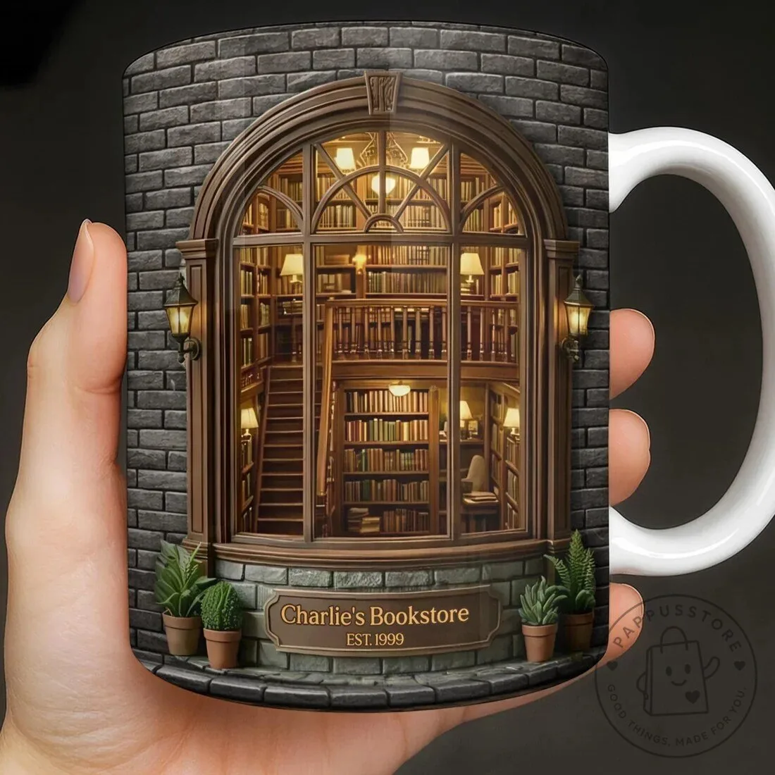 Charlie's Bookstore Established 1999 Personalized Custom Book Lover Coffee Mug 11 Charlie