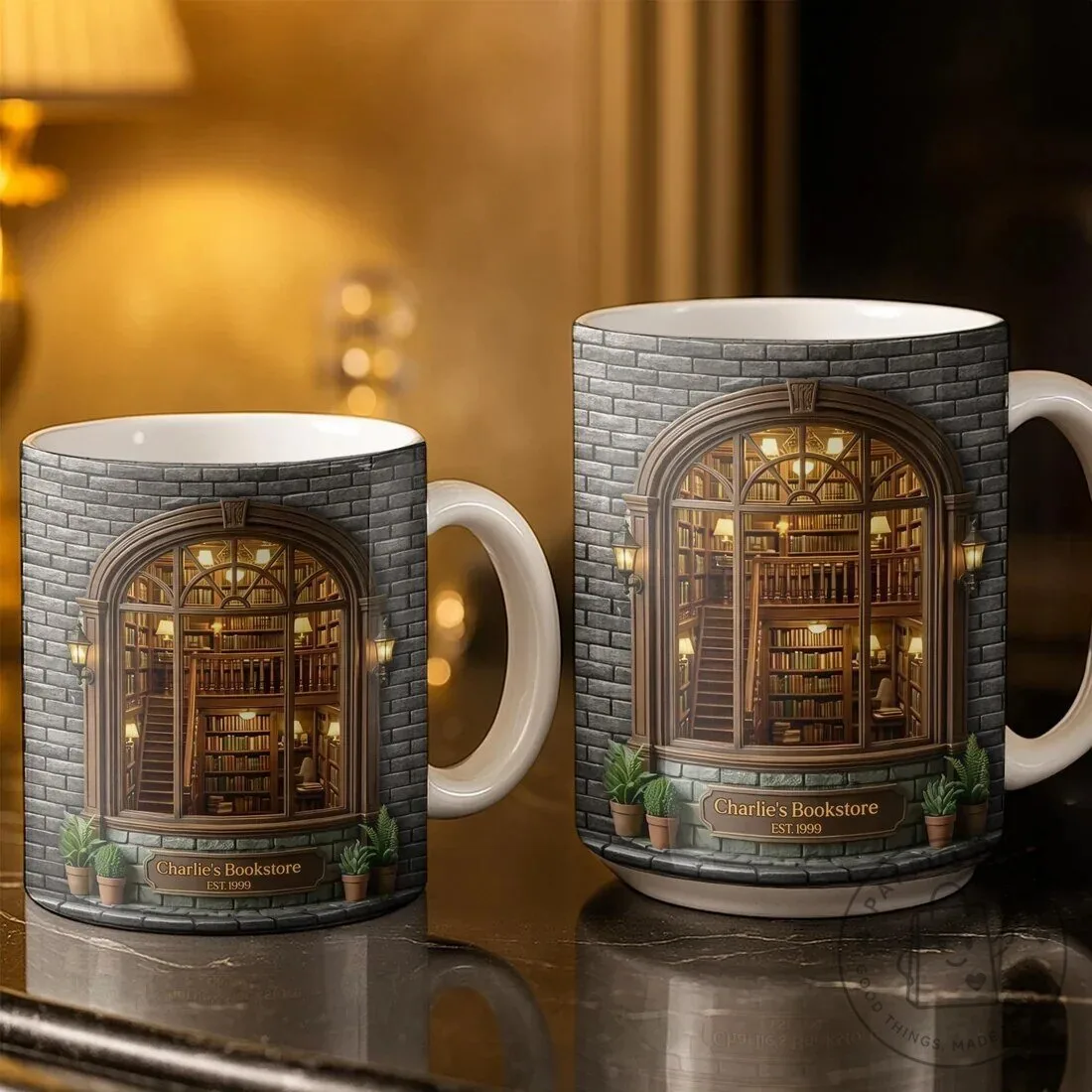 Charlie's Bookstore Established 1999 Personalized Custom Book Lover Coffee Mug 14 Charlie