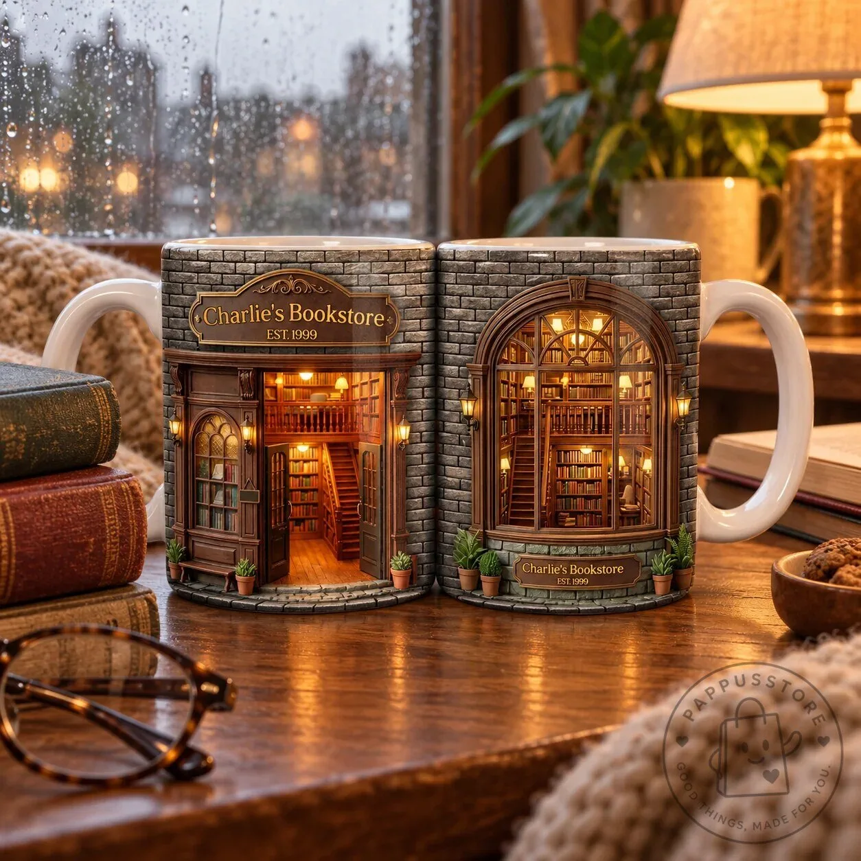 Charlie's Bookstore Established 1999 Personalized Custom Book Lover Coffee Mug 15 Charlie