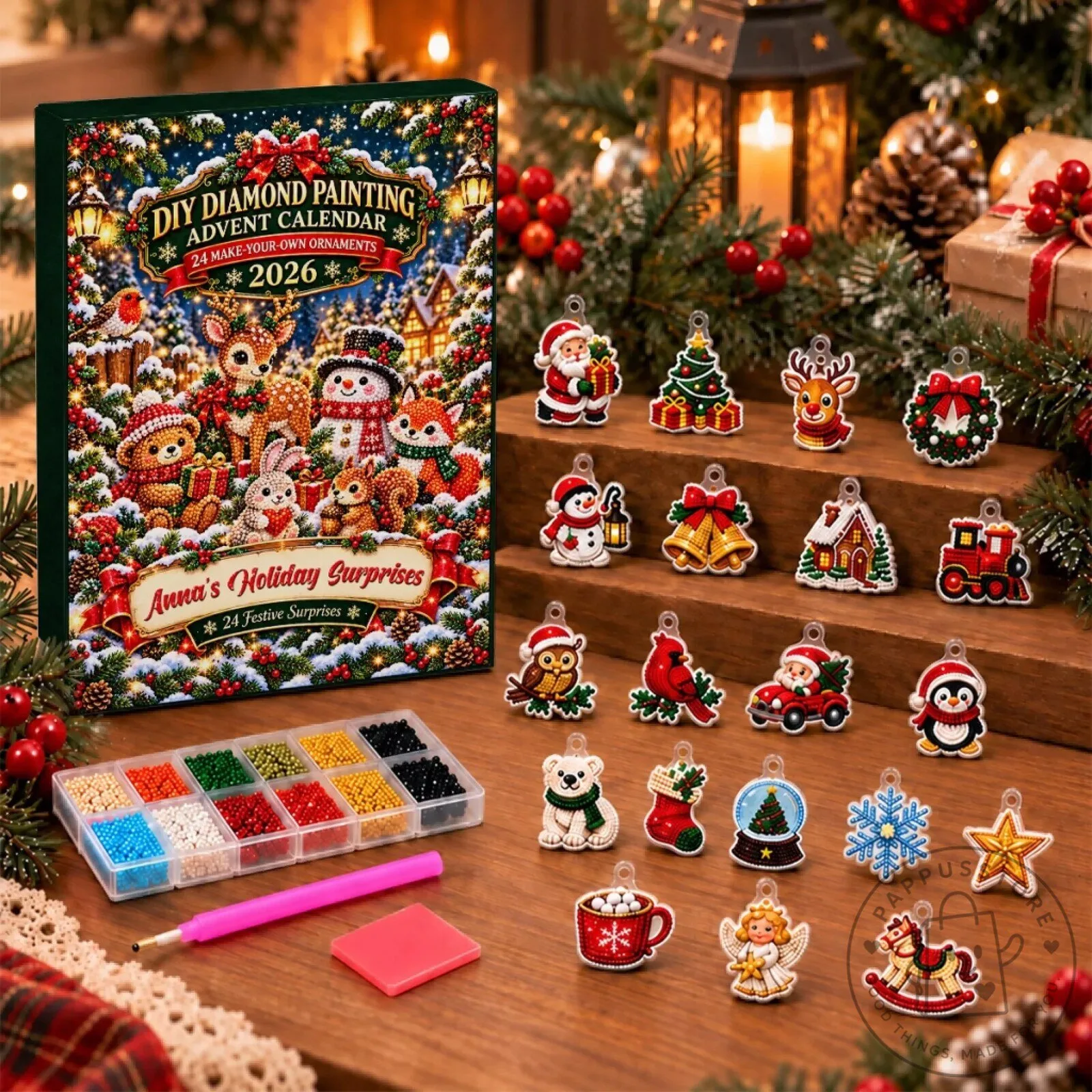 DIY Diamond Painting Advent Calendar 2026 Christmas Ornaments Craft Kit 2D
