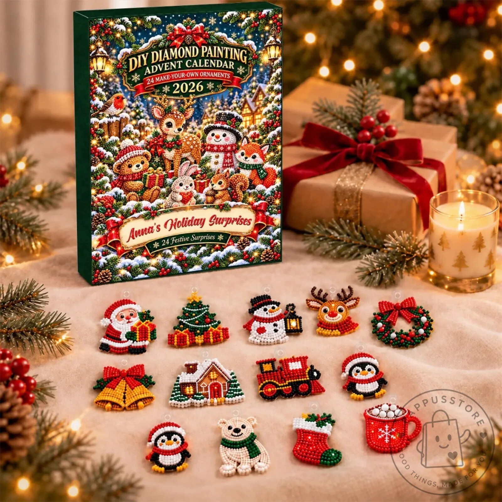 DIY Diamond Painting Advent Calendar 2026 Christmas Ornaments Craft Kit 2D 12 DIY Diamond Painting Advent Calendar 2026 Christmas Ornaments Craft Kit 2D