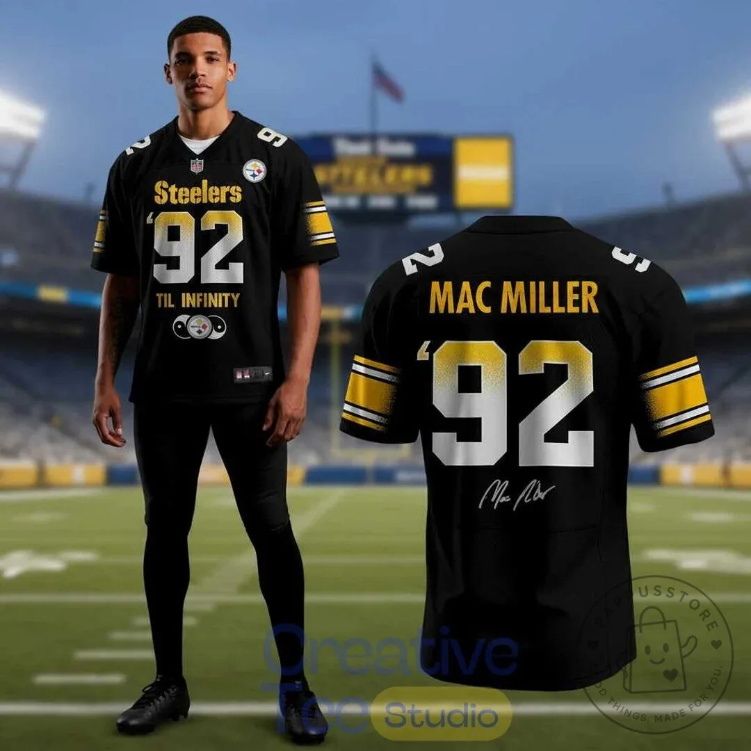 Pittsburgh Steelers Mac Miller 2026 Black Football Jersey 9 Pittsburgh Steelers Mac Miller 2026 Black Football Jersey