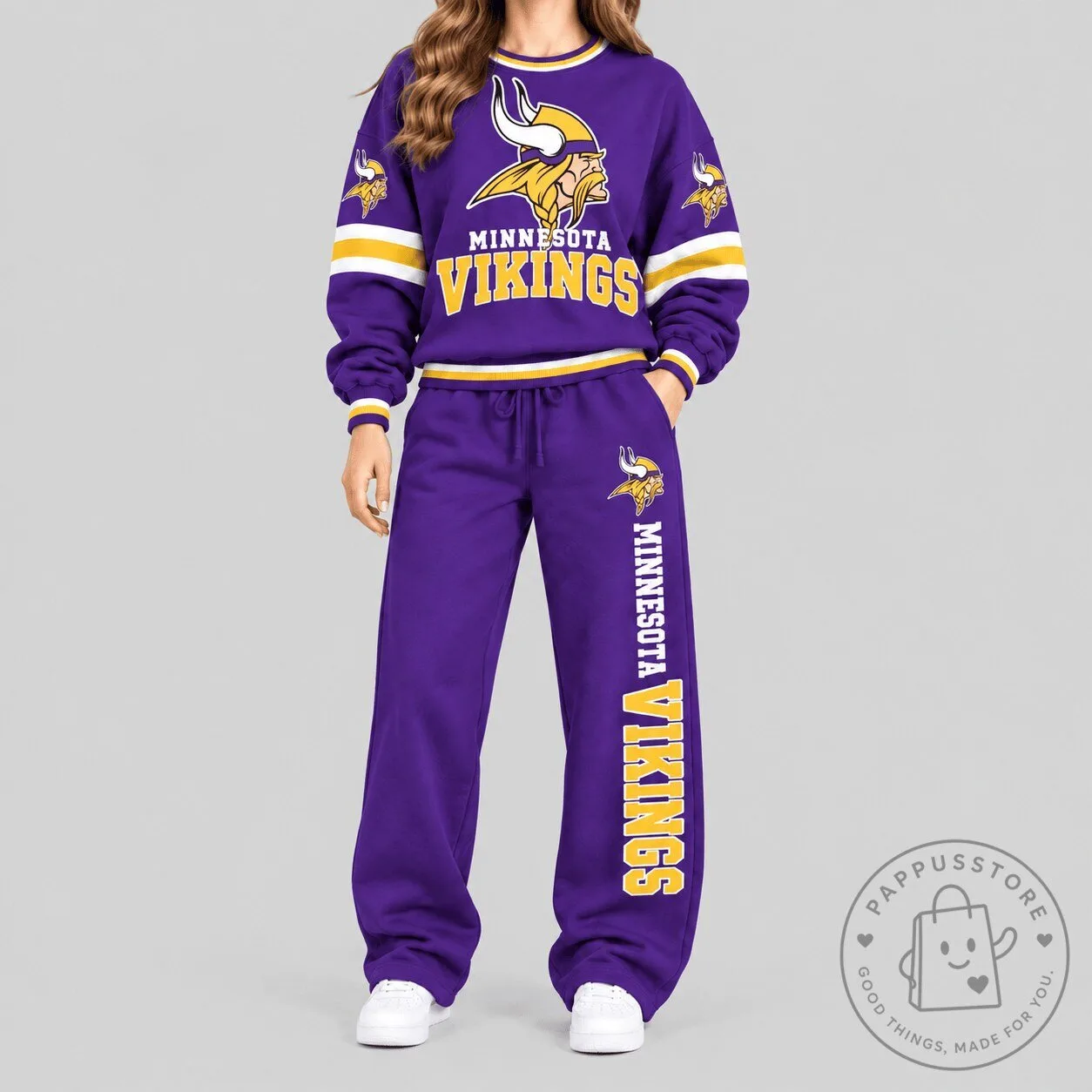 Minnesota Vikings NFL Football Team Purple Crewneck Sweatshirt for Women