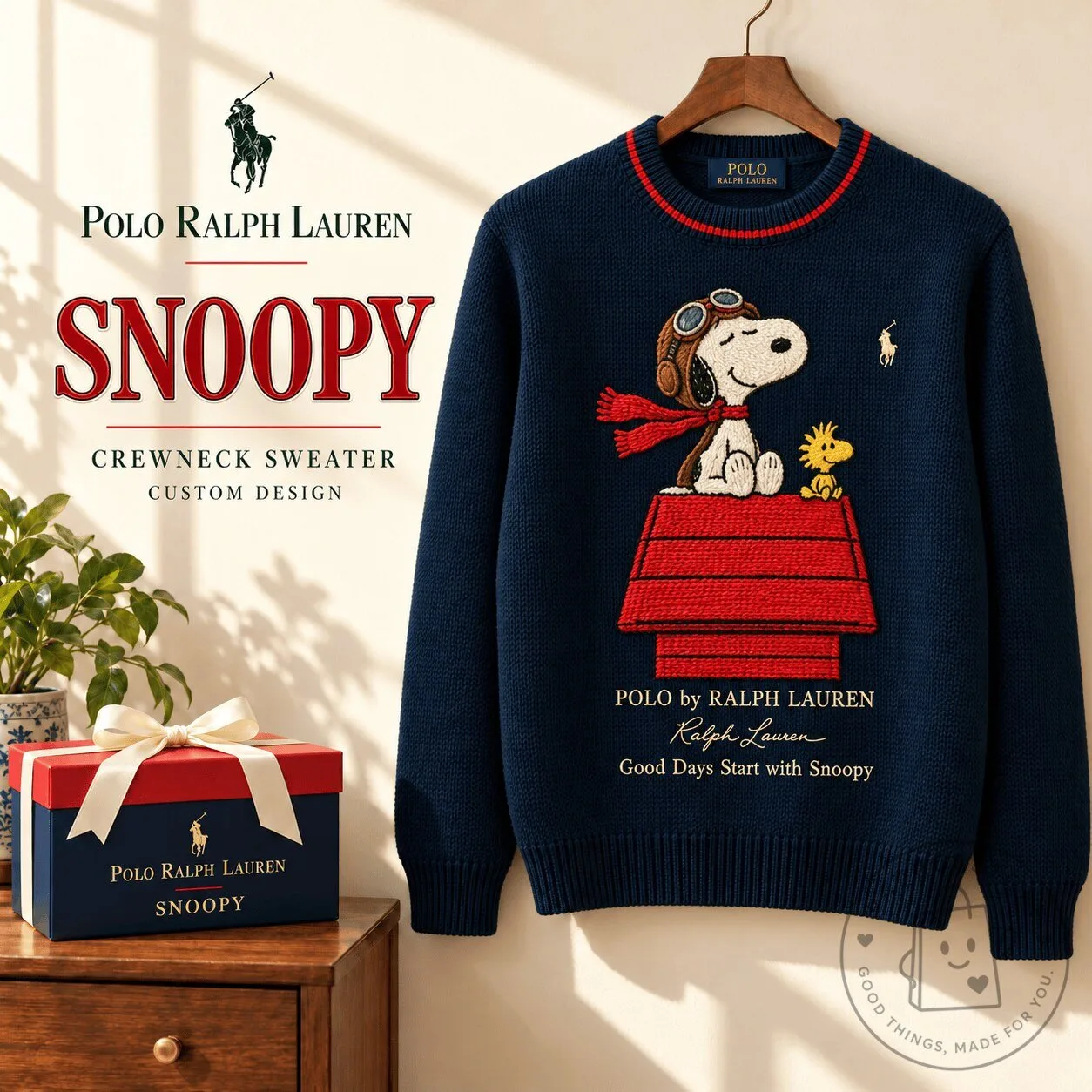 Polo Ralph Lauren Snoopy Flying Ace Crewneck Sweater